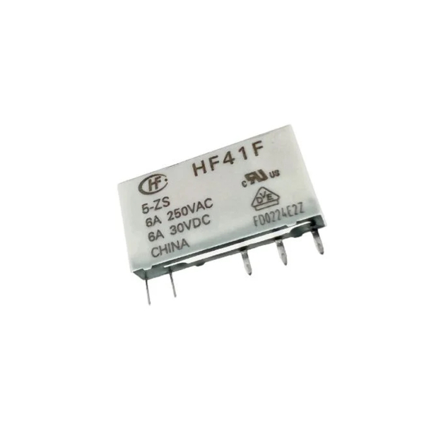 Фото - Реле DIN HF41F, котушка DC5VDC, контакти 1NO/NC, 6A 240VAC, 6A 30VDC