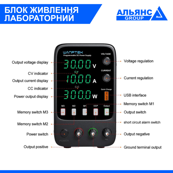 Фото - Лабораторний блок живлення 120В, 3А, APS1203H