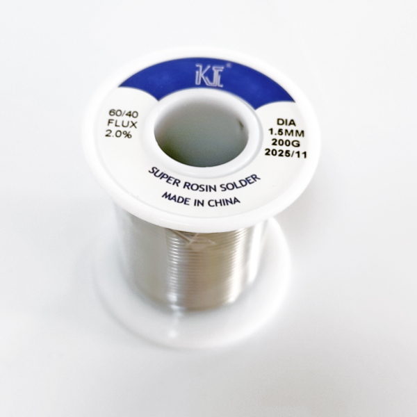 Фото - Припой Kewei Sn60Pb40 (ПОС-60 олов'яно-свинцевий) з флюсом діам. 1.5мм 200гр.