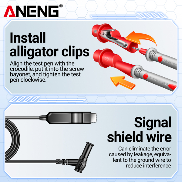 Фото - Тестер опору ізоляції Aneng MH13 600V AC/DC Voltage, тест 250-2500V / 1МОм - 40ГОм, опір 1МОм - 200ГОм, LCD з підсвіткою