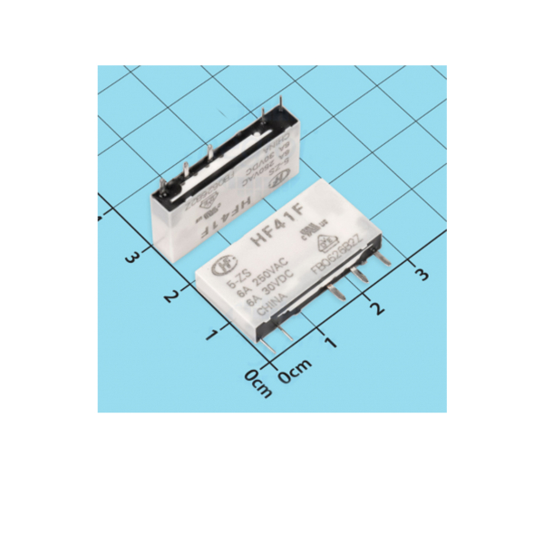 Фото - Реле DIN HF41F, котушка DC5VDC, контакти 1NO/NC, 6A 240VAC, 6A 30VDC