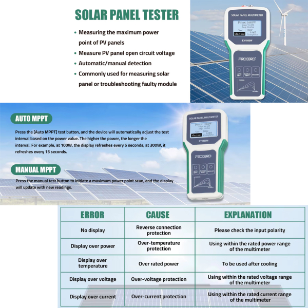 Фото - Цифровий тестер потужності фотоелектричних модулів EleJoy EY1800W