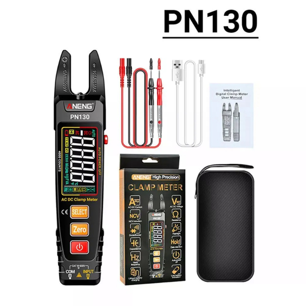 Фото - Струмові (токові) кліщі Aneng PN130 600V AC/DC Voltage, 100A AC/DC Current, NCV, мультиметр, VA кольоров. дисплей
