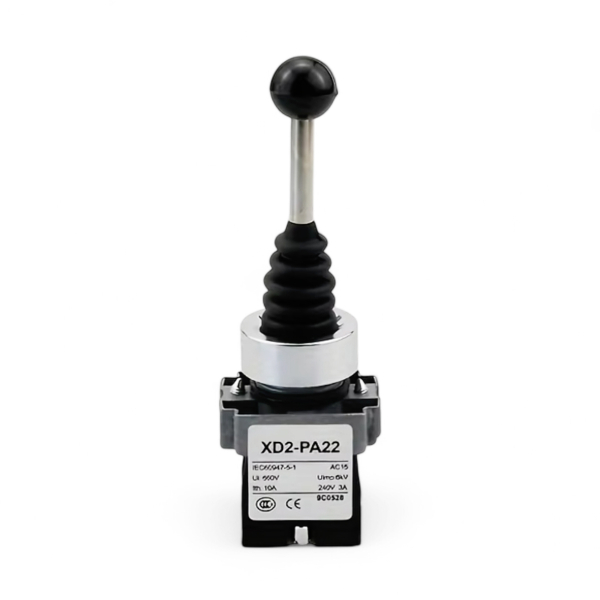 Фото - Джойстик на 2 положення XD2-PA22, одношвидкісний, врізний діам.30мм, 2NO контакти, без фіксації