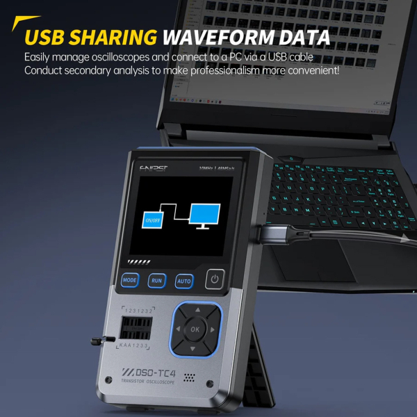 Фото - FNIRSI DSO-TC4, тестер електр. компонентів / портативний осцилограф 10 МГц / генератор сигналів