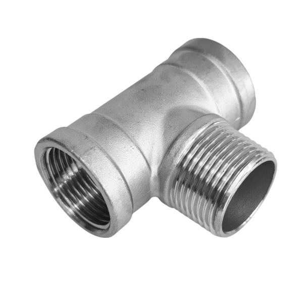 Фото - Трійник нержавіючий SS304 різьба внутрішня-зовнішня-внутрішня різьба DN25 G1"F- G1"M- G1"F