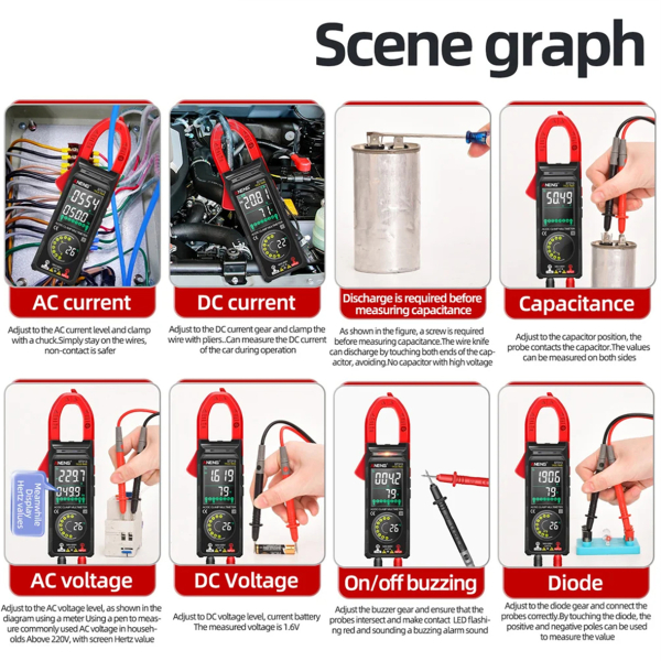 Фото - Струмові (токові) кліщі Aneng  ST213 600V AC/DC Voltage, 400A AC/DC Current, NCV, мультиметр, кольор. дисплей, True RMS