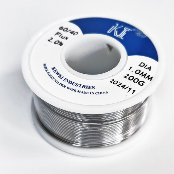 Фото - Припой Kewei Sn60Pb40 (ПОС-60 олов'яно-свинцевий) з флюсом діам. 1.0мм 200гр.