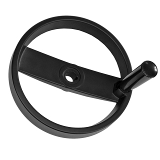 Фото - Штурвал-маховик верстатний 200мм алюмінієвий зі складною ручкою