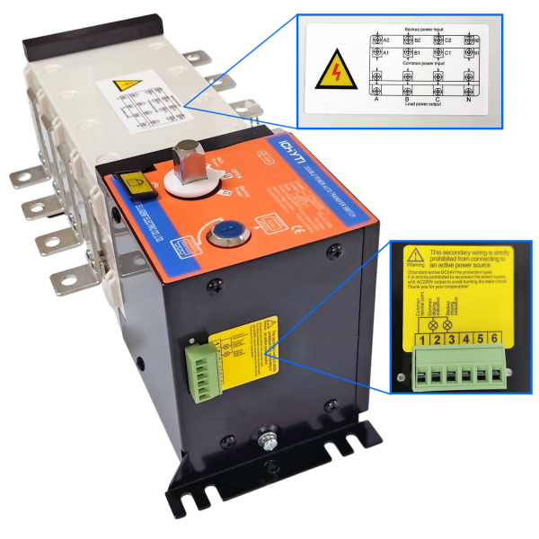 Фото - Автоматичний перемикач джерела живлення 4полюси 200А 400VAC LW4R-200 CHYT