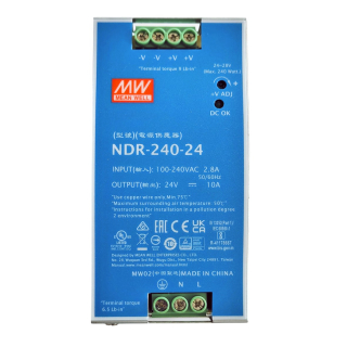 Фото - Блок живлення Mean Well NDR-240-24 оригінал (24VDC, 240W)