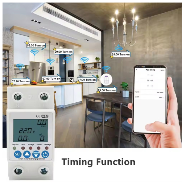 Фото - Лічильник електроенергії 1ф 63А WiFi Smart з розмикачем (без підсвітки)