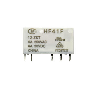 Фото - Реле DIN HF41F, котушка DC12VDC, контакти 1NO/NC, 6A 240VAC, 6A 30VDC