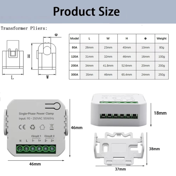 Фото - Лічильник електроенергії PC 311-W-TY/80A*1, 1ф 80А WiFi Smart 
