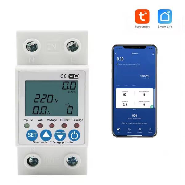 Фото - Лічильник електроенергії 1ф 63А WiFi Smart з розмикачем (без підсвітки)