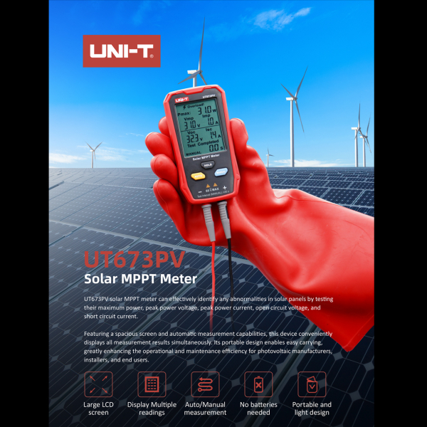 Фото - Цифровий тестер потужності фотоелектричних модулів UNI-T UT673PV