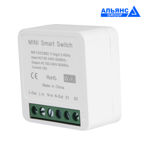 Фото - Tuya 16A WiFi 1 канальний міні перемикач