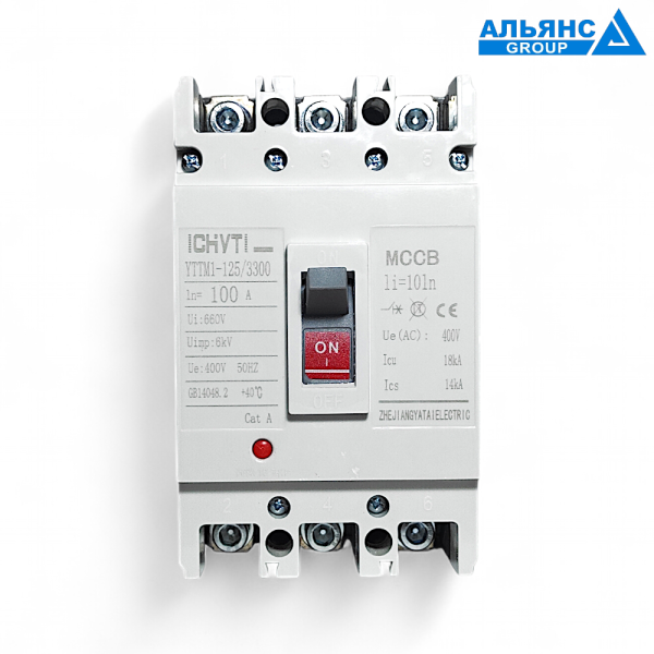 Фото - Автоматичний вимикач 3 полюса YTTM1-125 100А CHYT