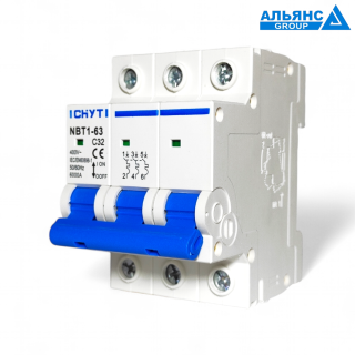 Фото - Автоматичний вимикач 3 полюса 32А CHYT NBT1-63