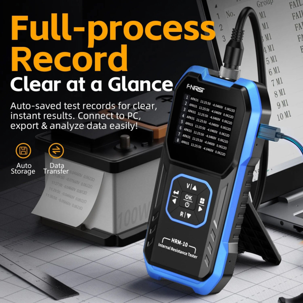 Фото - FNIRSI HRM-10 (тестер внутрішнього опору та напруги батарей прецизійний)