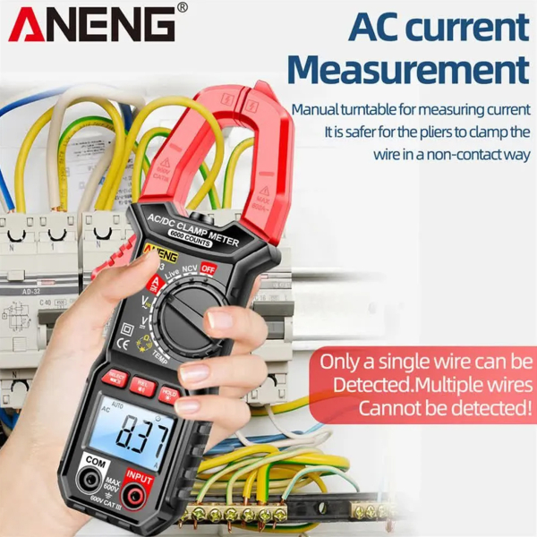 Фото - Струмові (токові) кліщі Aneng PN103 600V AC/DC Voltage, 600A AC/DC Current, NCV, мультиметр, LCD з підсвіткою