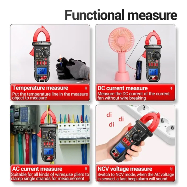 Фото - Струмові (токові) кліщі Aneng PN128 600V AC/DC Voltage, 600A AC/DC Current, NCV, мультиметр, LCD з підсвіткою