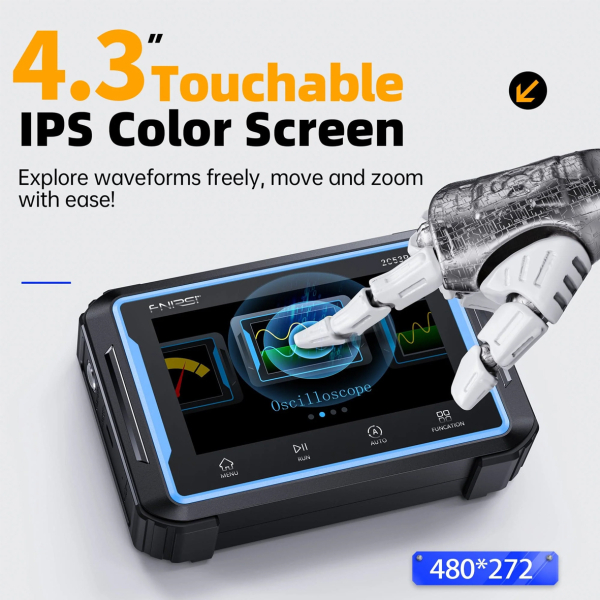 Фото - FNIRSI 2C53P планшет, 2щупи (цифровий мультиметр / портативний осцилограф 50 МГц*2 / генератор сигналів / smart професійний тестер)