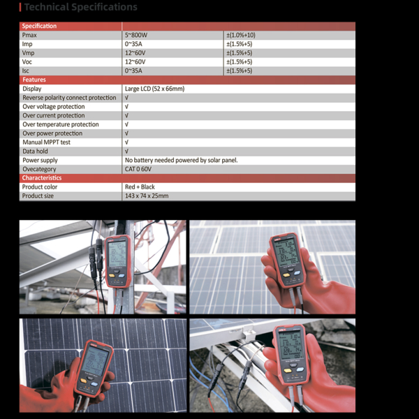 Фото - Цифровий тестер потужності фотоелектричних модулів UNI-T UT673PV