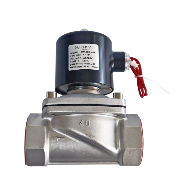 Фото - Клапан электромагнитный прямого действия SS304 DN40 G1½" F/F, уплотнение VITON, 220 V AC