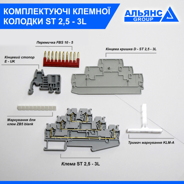 Фото - Прохідна клема ST 2,5 - 3L 3-рівнева