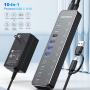 USB-хаб HUB, 10 портів (3хUSB 3.2 10Gbps + 7хUSB 3.0 5Gbps), з блоком живлення 12V 5A
