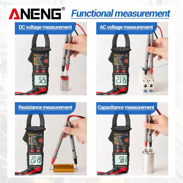 Фото - Струмові (токові) кліщі Aneng  ST184 450V AC/DC Voltage, 600A AC Current, NCV, мультиметр, LCD з підсвіткою, True RMS