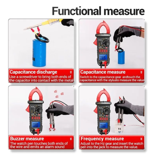 Фото - Струмові (токові) кліщі Aneng PN128 600V AC/DC Voltage, 600A AC/DC Current, NCV, мультиметр, LCD з підсвіткою