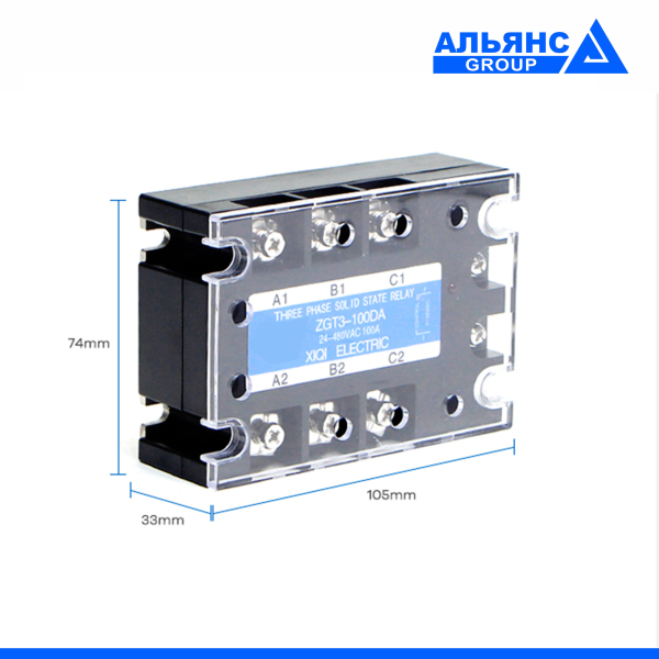 Фото - Твердотільні SSR реле 3фази ZGT3-200DA, 200А, DC-AC