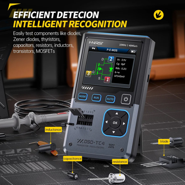 Фото - FNIRSI DSO-TC4, тестер електр. компонентів / портативний осцилограф 10 МГц / генератор сигналів