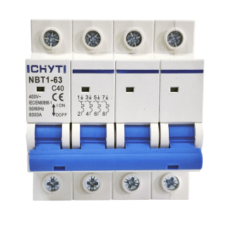 Фото - Автоматичний вимикач 4полюси 40А DIN рейка CHYT NBT1-63