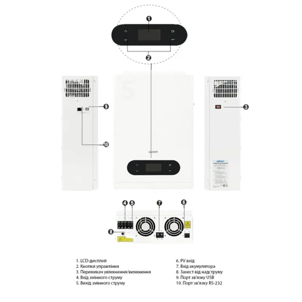 Фото - Гібридний інвертор 5Кв 48В (UPS) VMS-5K-48