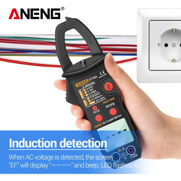 Фото - Струмові (токові) кліщі Aneng  ST184 450V AC/DC Voltage, 600A AC Current, NCV, мультиметр, LCD з підсвіткою, True RMS