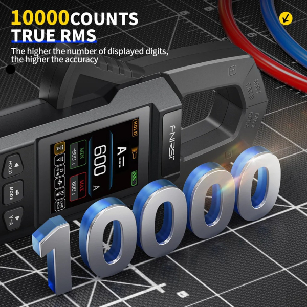 Фото - FNIRSI DMC-100 струмові (токові) кліщі / мультметр, 750V 600A AC/DC, True RMS