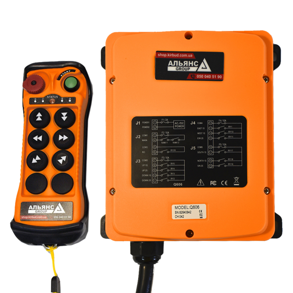 Фото - Комплект радіокерування краном Q606 (6подв. кнопки) AC110-460V