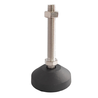 Фото - Опора регульована нейлонова "п'ята" діам.60мм М12 L=80мм рухома