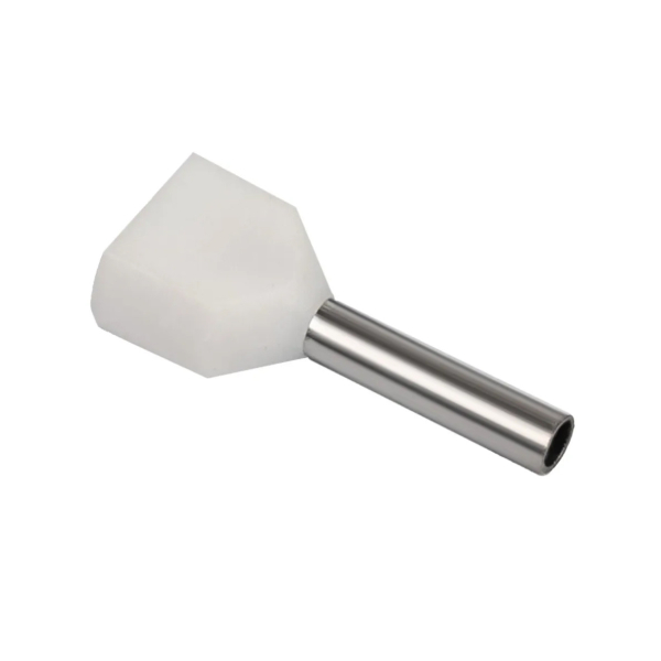 Фото - Кабельний наконечник трубчастий подвійний TE7508 для жил 2х0.75мм² (уп. - 100шт) - червоний