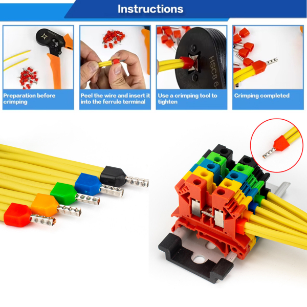 Фото - Кабельний наконечник трубчастий подвійний TE7508 для жил 2х0.75мм² (уп. - 100шт) - червоний