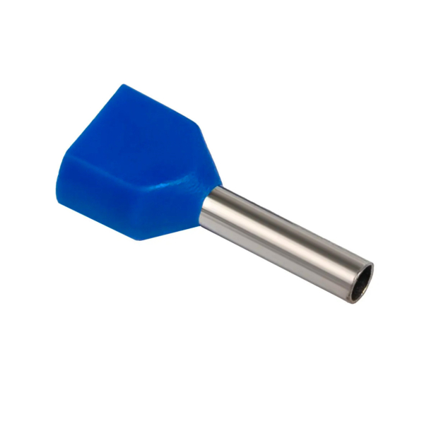 Фото - Кабельний наконечник трубчастий подвійний TE1008 для жил 2х1мм² (уп. - 100шт), Червоний