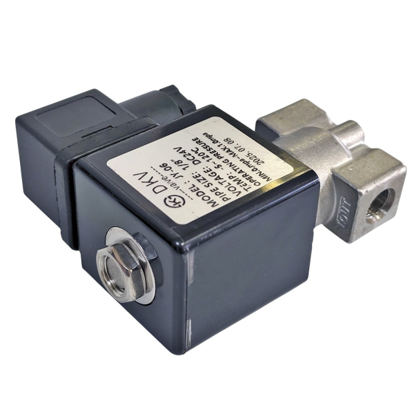 Фото - Клапан нержавеющий 1/8G, SS304, 0-30Bar, Viton/PTFE, 24VDC, нормально закр.