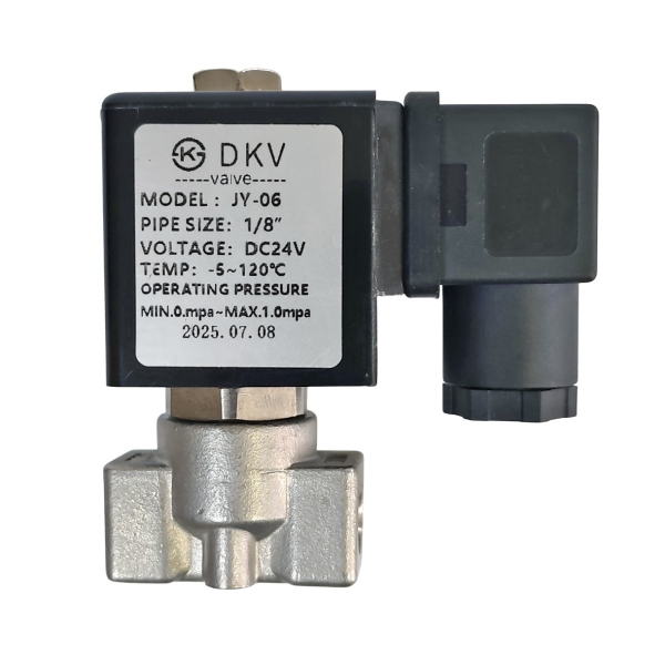 Фото - Клапан нержавеющий 1/8G, SS304, 0-30Bar, Viton/PTFE, 24VDC, нормально закр.