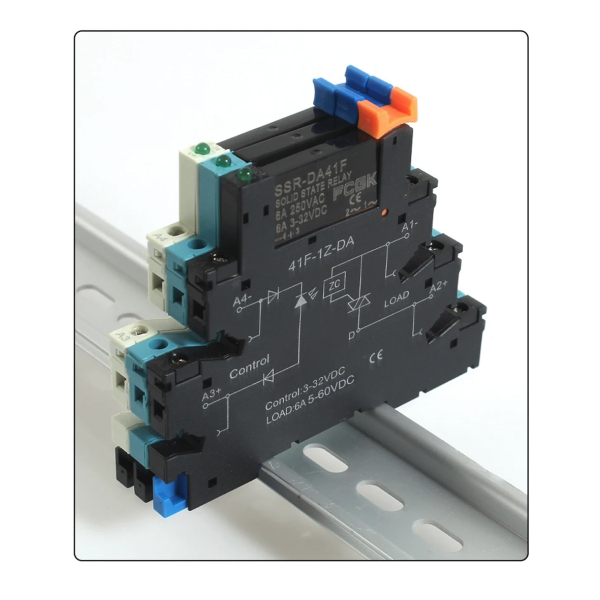 Фото - SSR-DD41F(41F-1Z-DD6A) Control (3-32VDC) Load (6A 5-60VDC)