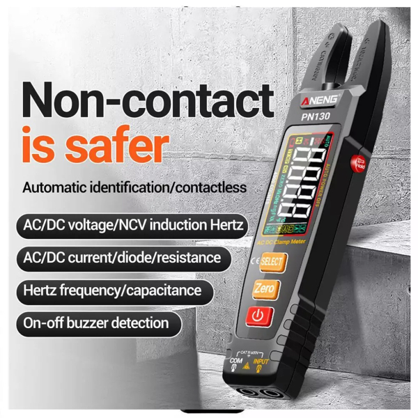 Фото - Струмові (токові) кліщі Aneng PN130 600V AC/DC Voltage, 100A AC/DC Current, NCV, мультиметр, VA кольоров. дисплей