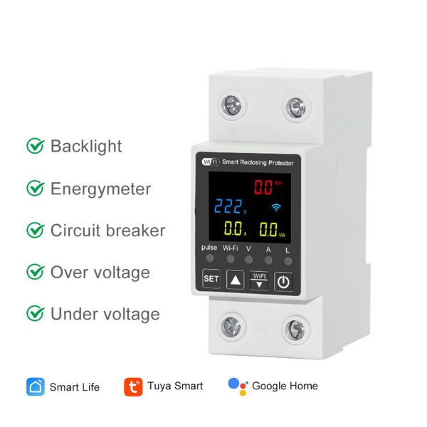 Фото - Лічильник електроенергії 1ф 63а  WiFi Smart ECO з розмикачем кольоров. дисплей