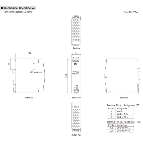 Фото - Блок живлення Mean Well NDR-75-24 оригінал (24VDC, 120W)